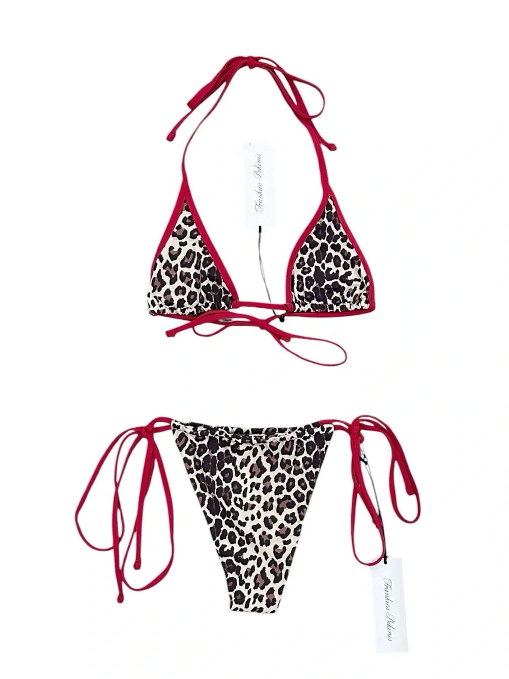 NWT FRANKIE’S BIKINIS Nick Top & Tia Bikini Bottoms in Cheetah